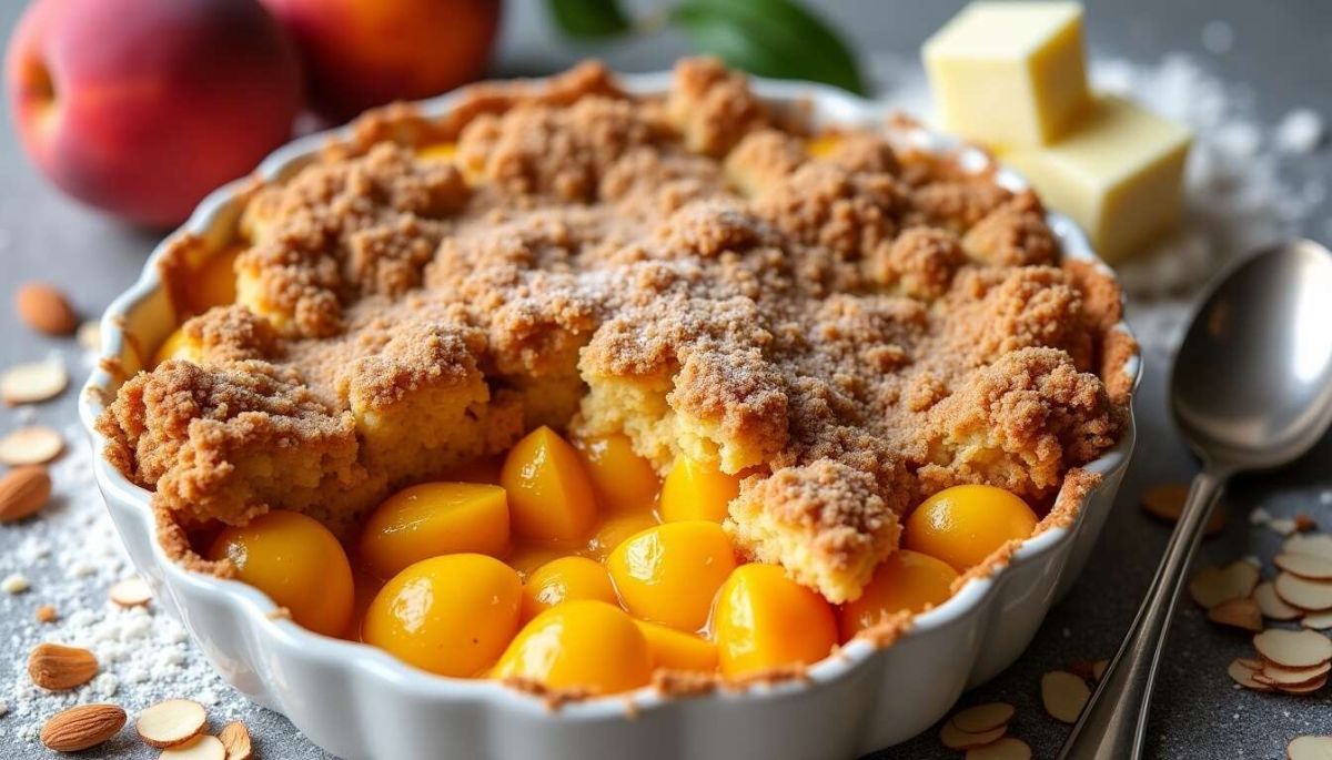 Crumble aux pêches et abricots : un dessert gourmand à réaliser facilement