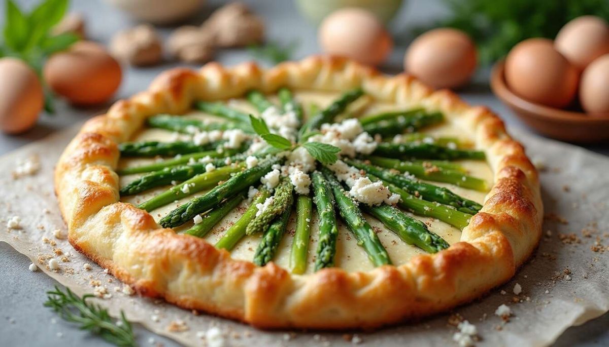 Tarte aux asperges et chèvre frais : un délice printanier