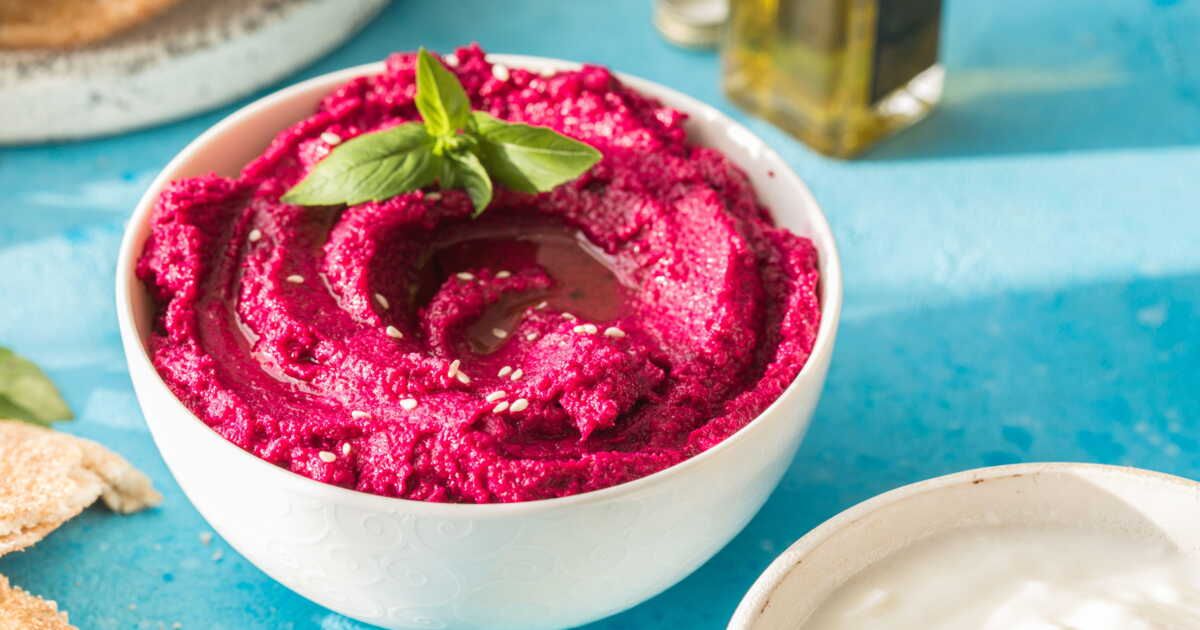 Un houmous original avec une touche de betterave