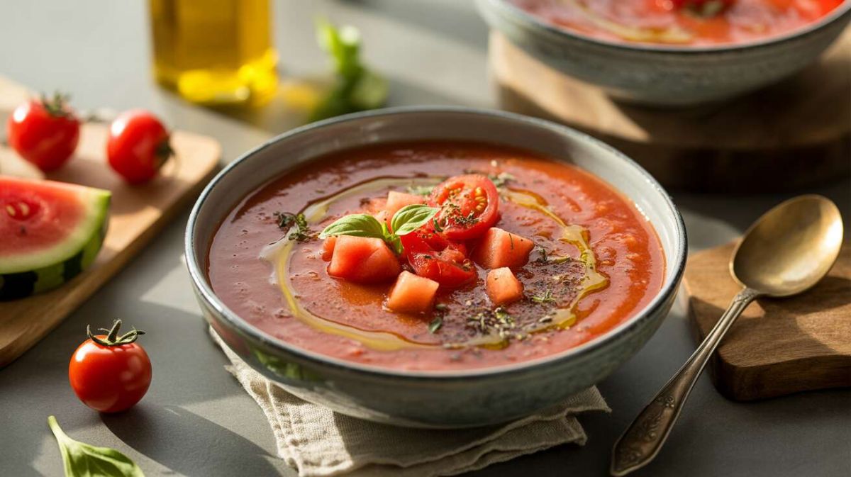 Gaspacho de tomates cerises et pastèque : une recette estivale pleine de fraîcheur