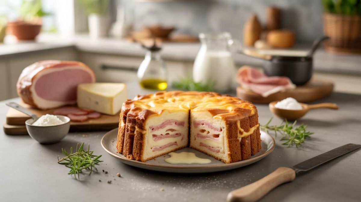 Recette de cake au jambon et camembert