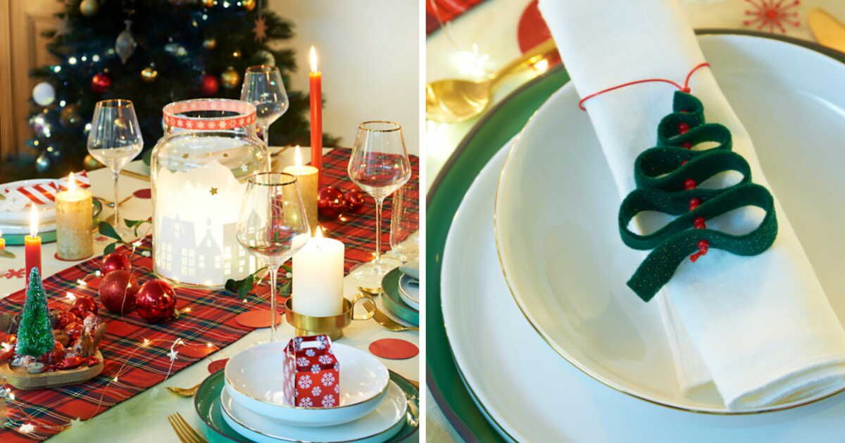 Des idées traditionnelles en rouge et vert pour une table de fêtes réussie