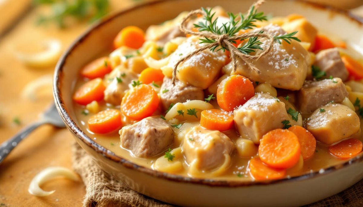 une blanquette de veau à l’ancienne pour un repas réconfortant