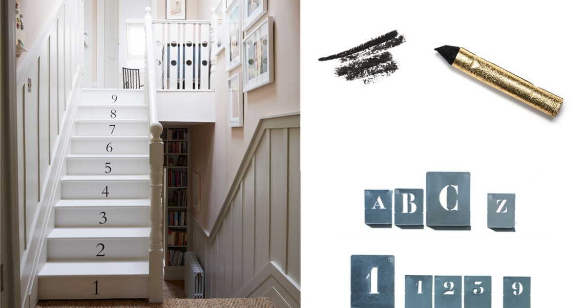 Une déco au pochoir pour votre escalier