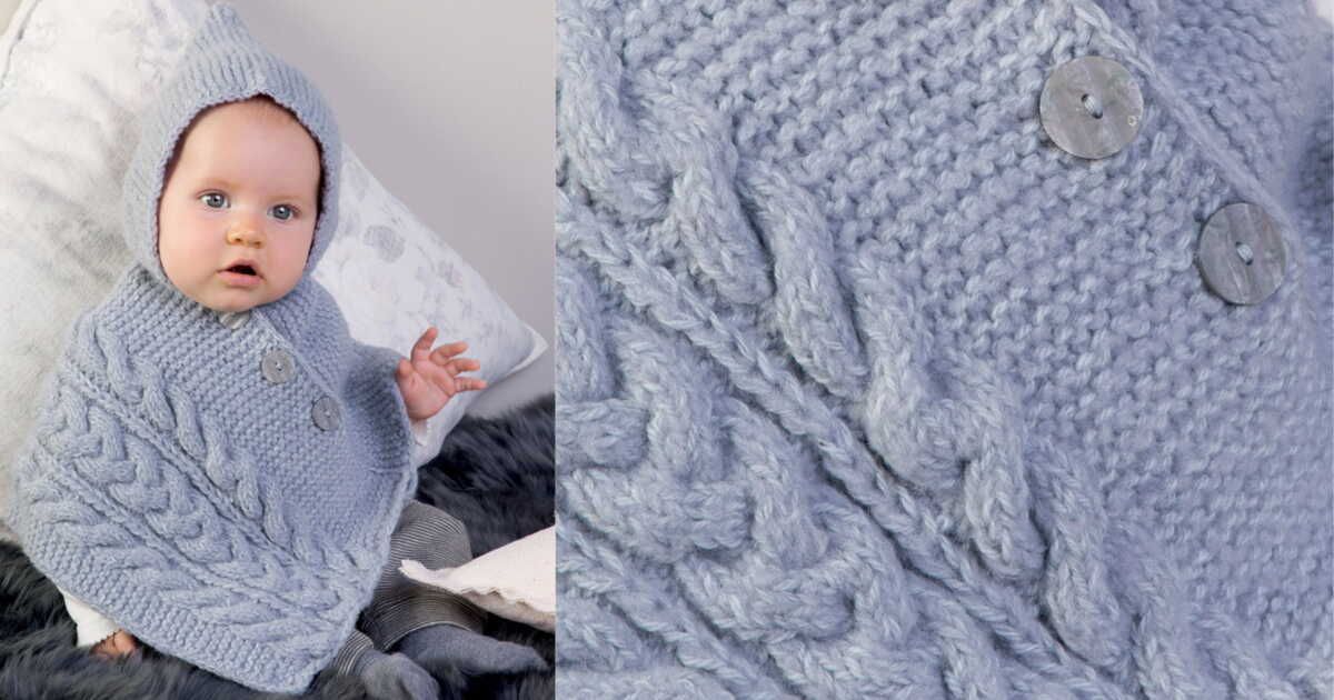 Le poncho layette à torsades