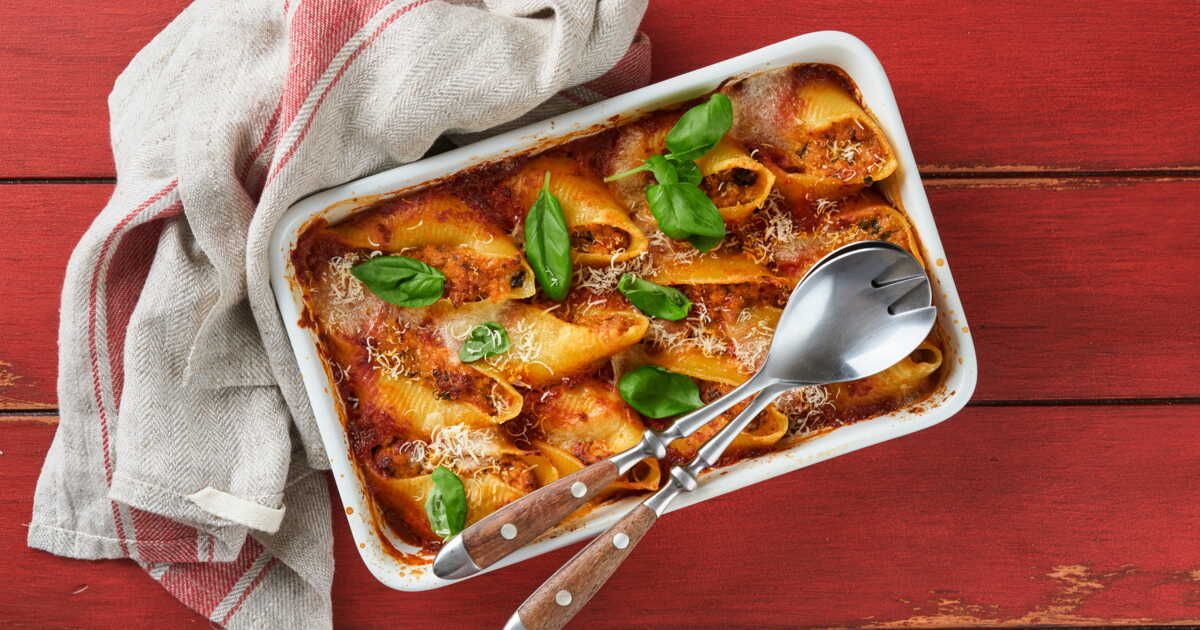 Une délicieuse recette de conchiglioni farcis à la courgette et feta qui ravira vos invités
