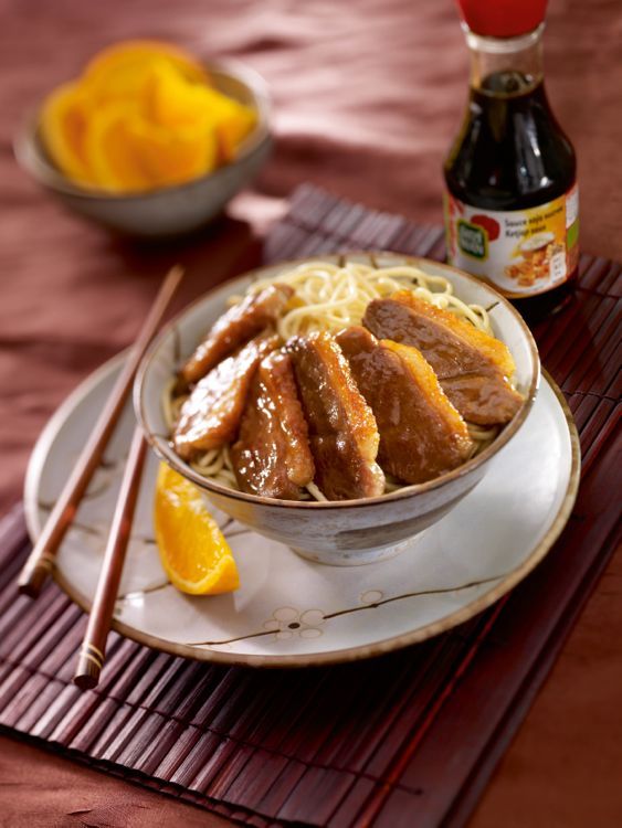 Un mariage savoureux : magret de canard à l'orange et à la sauce soja