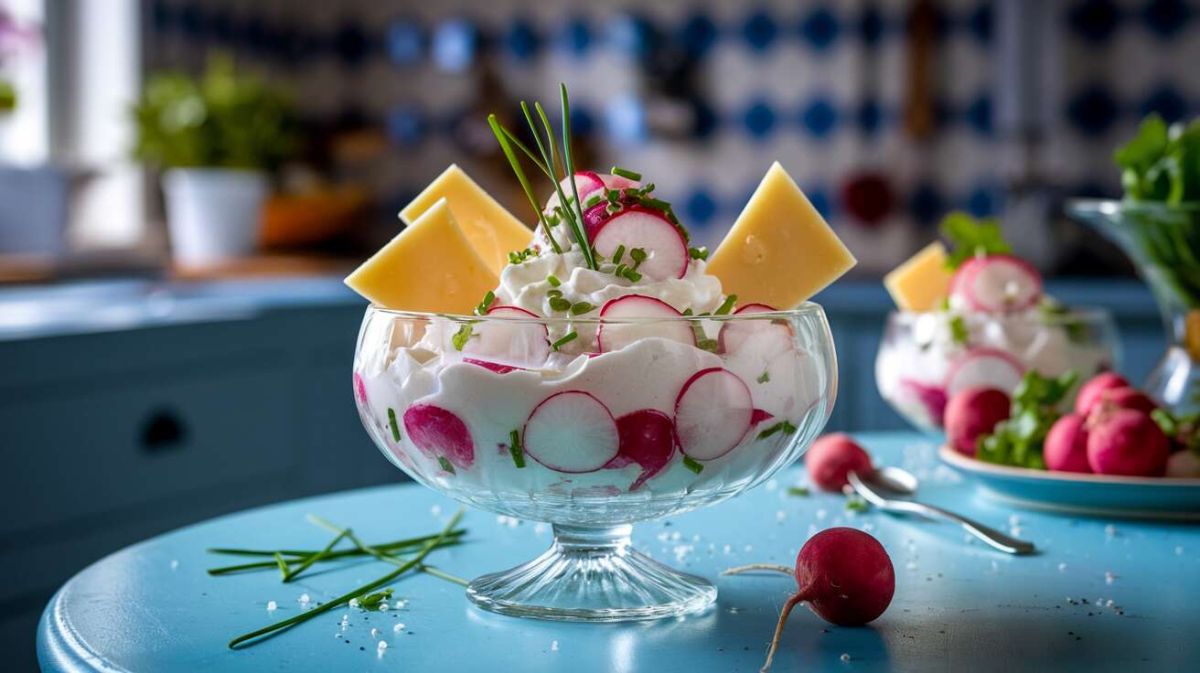 Une mousse légère de radis à la ciboulette pour vous régaler