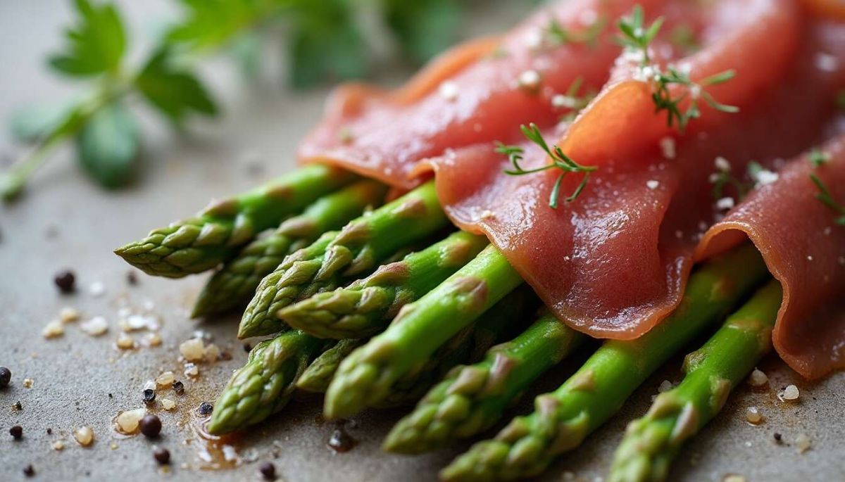 Asperges croquantes et viande des Grisons : l'art de la légèreté