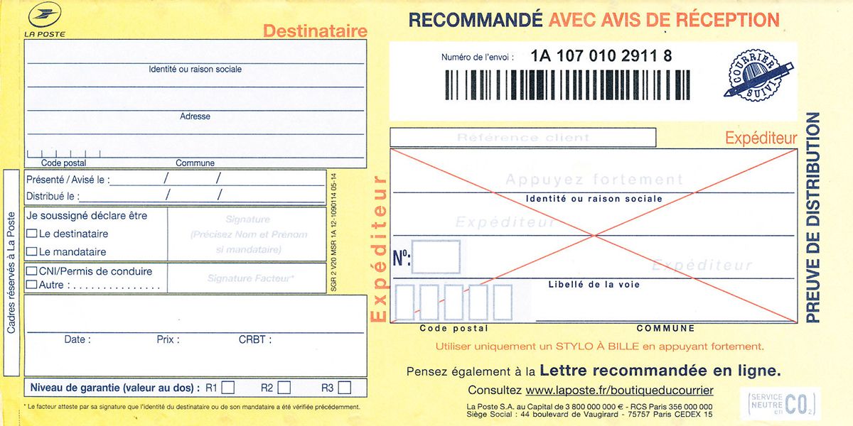 Comprendre la lettre recommandée avec accusé de réception