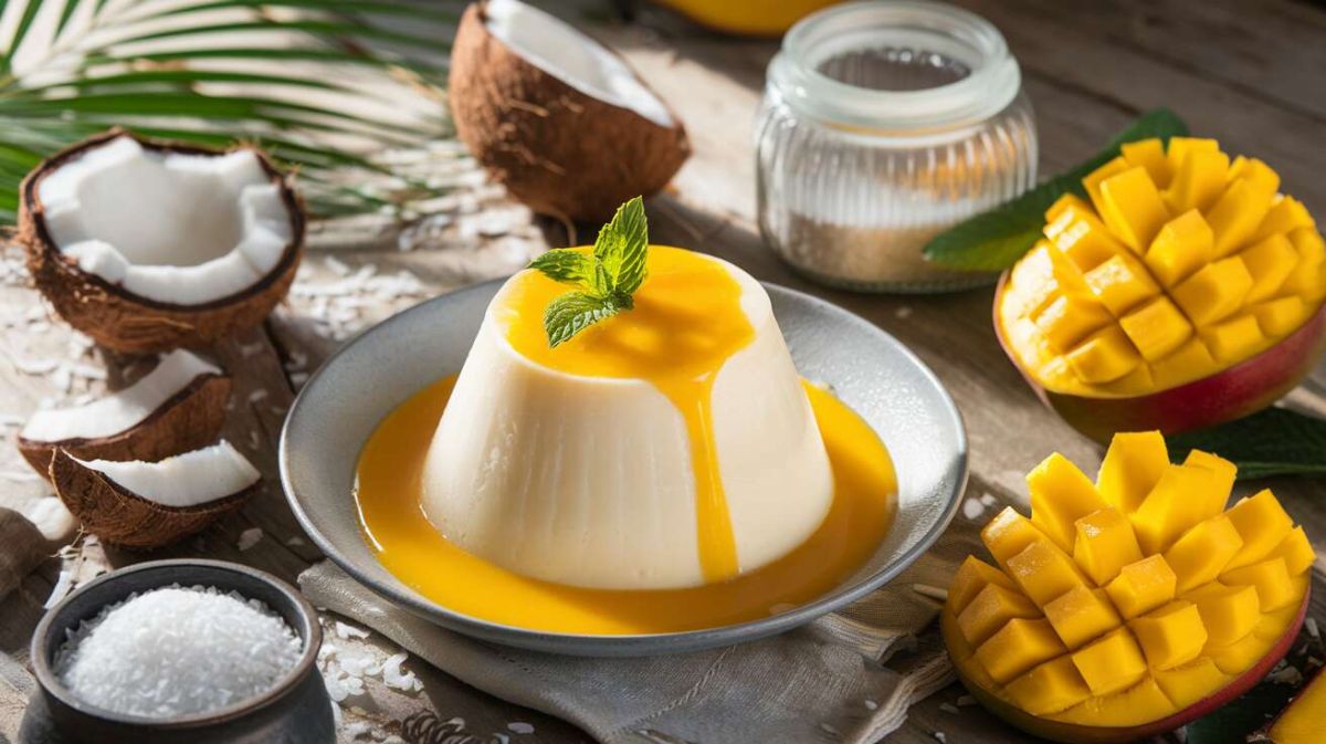 Panna cotta au lait de coco et coulis de mangue : un voyage gustatif