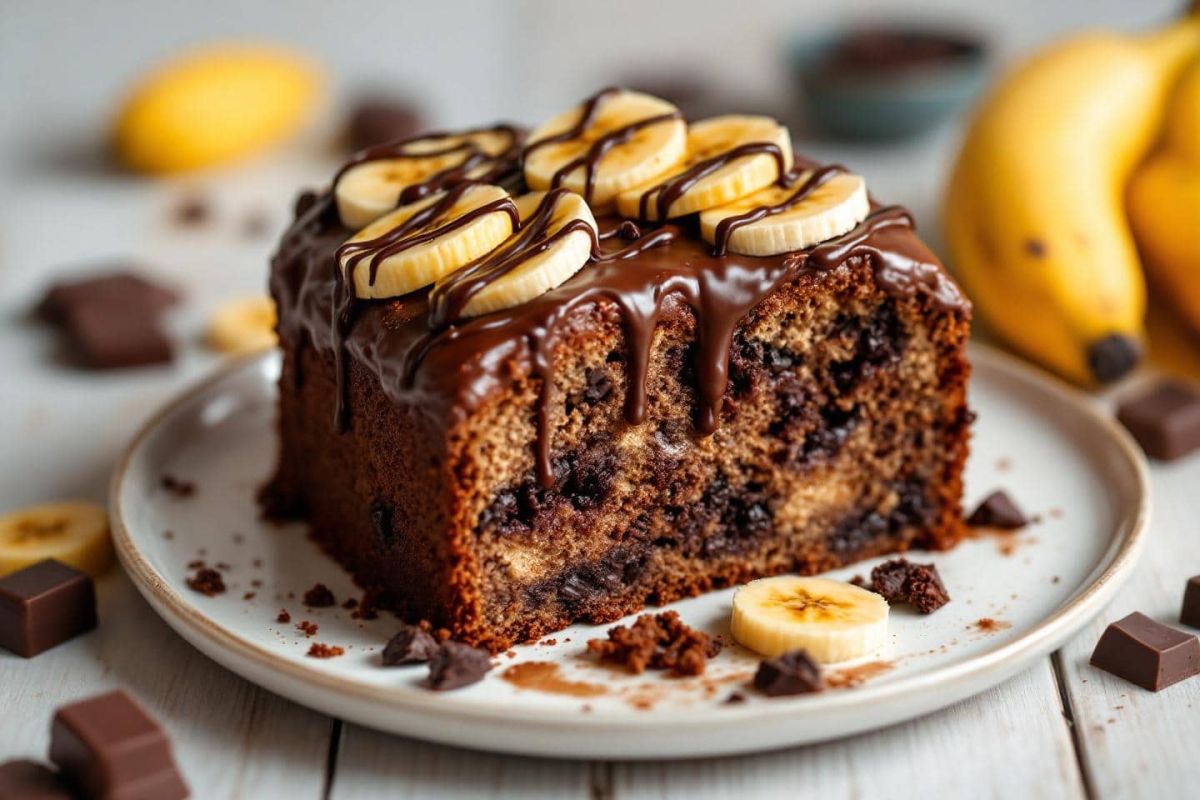 Un petit-déjeuner réconfortant avec le cake choco-bananes ultra moelleux