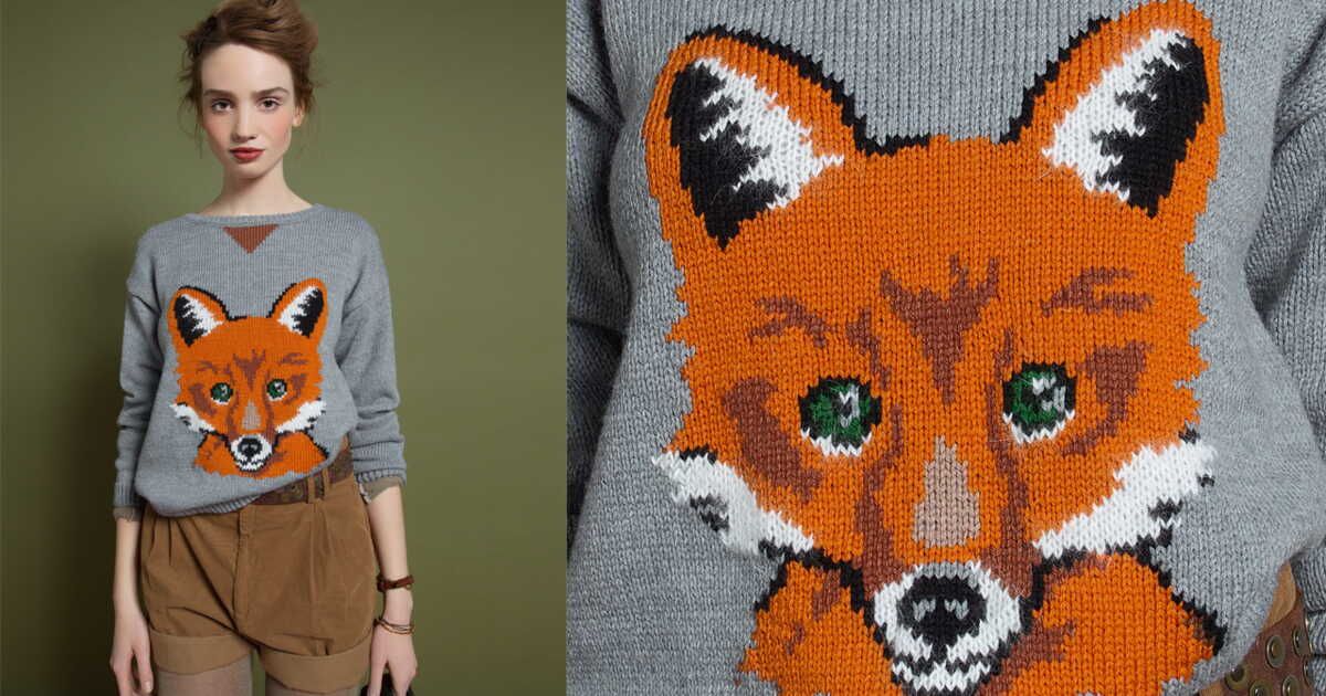 L'élégance du pull jacquard renard