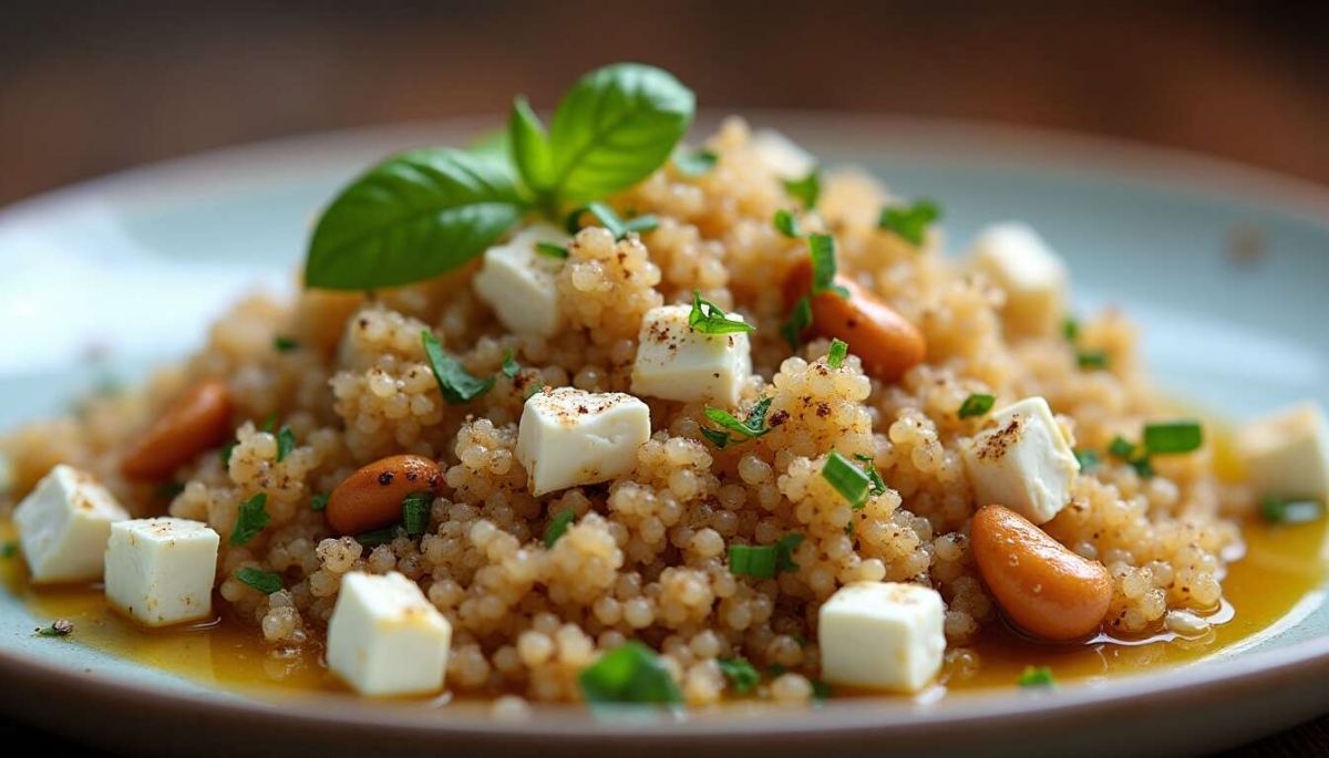 Une salade de quinoa au chèvre et noix de cajou qui ravira vos papilles